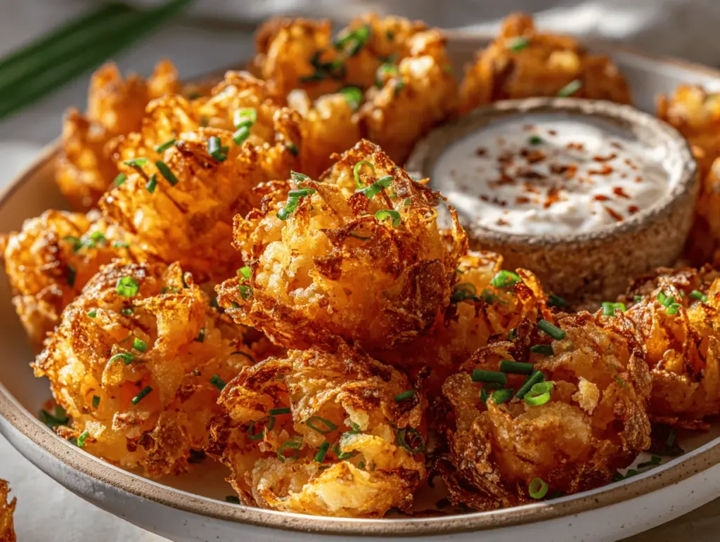 air fryer blooming onion bites - featured image