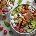 Balsamic Chicken Cucumber Caprese Bowls - featured image