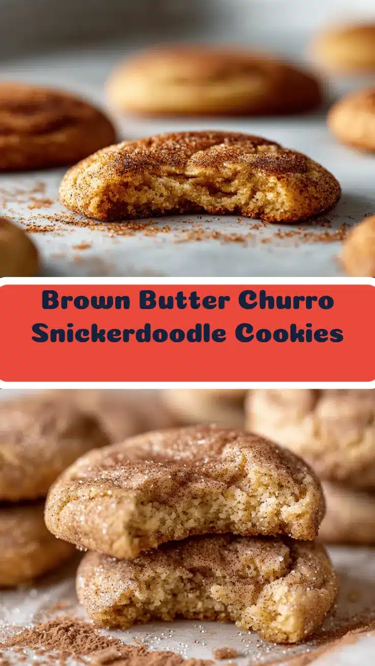Brown Butter Churro Snickerdoodle Cookies recipe
