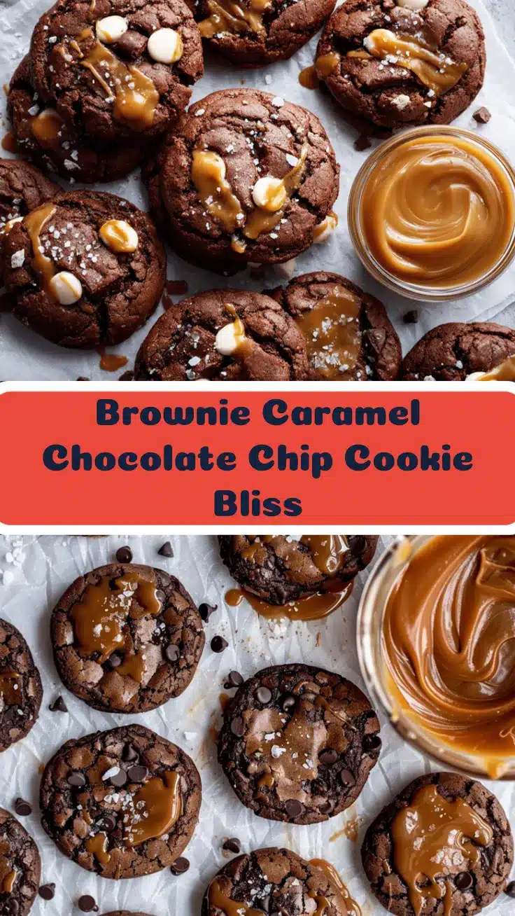 brownie stuffed salted caramel chocolate chip cookies recipe