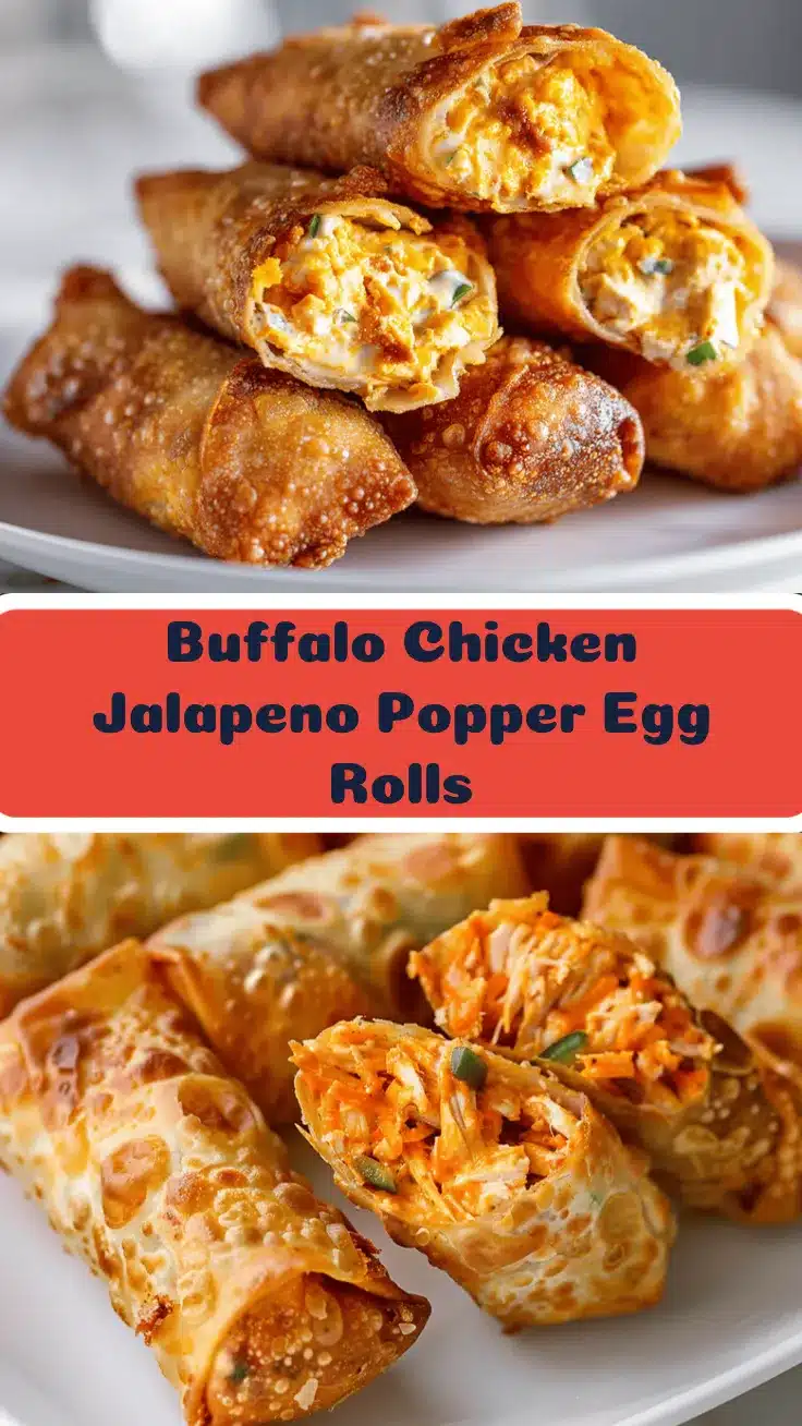 Buffalo Chicken Jalapeno Popper Egg Rolls recipe