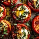 caprese stuffed baked tomatoes - featured image