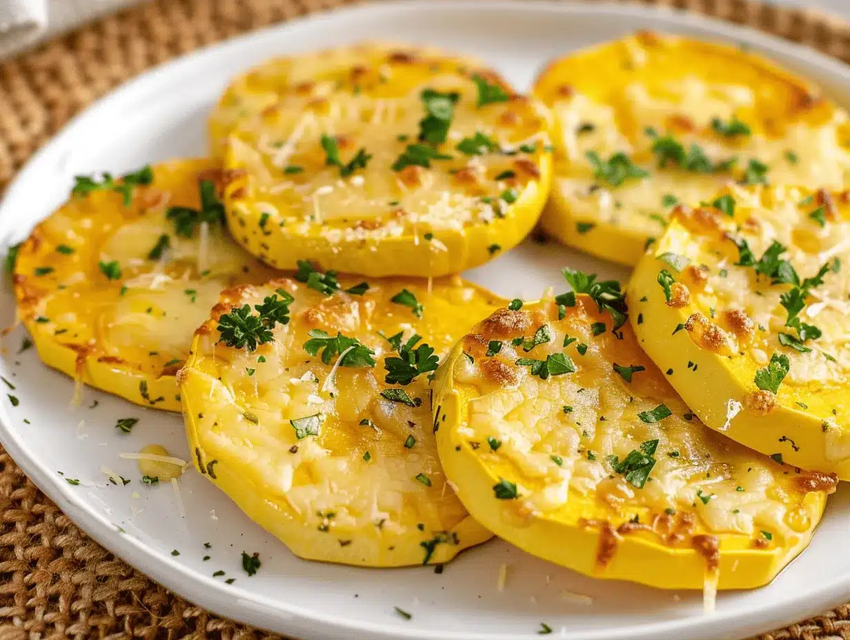 cheesy baked yellow squash parmesan rounds preparation steps