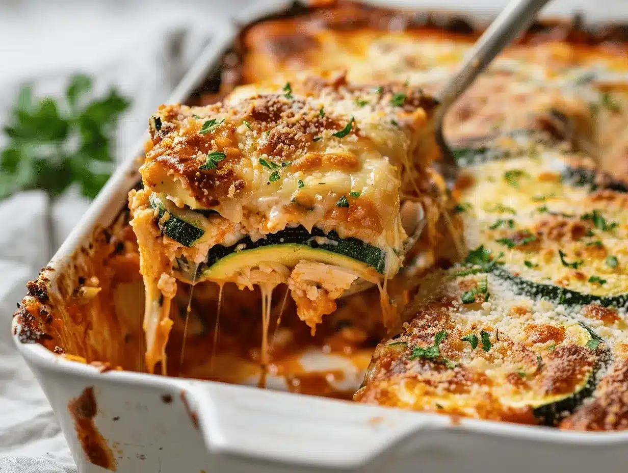 cheesy chicken zucchini parmesan bake preparation steps