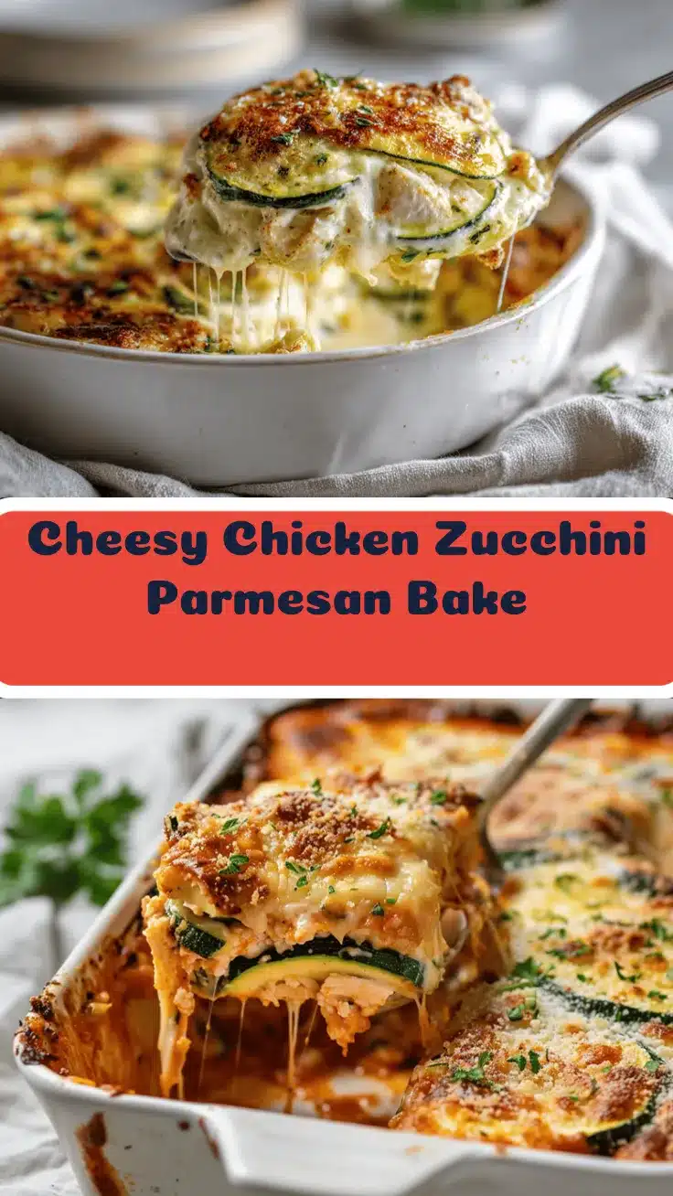cheesy chicken zucchini parmesan bake recipe
