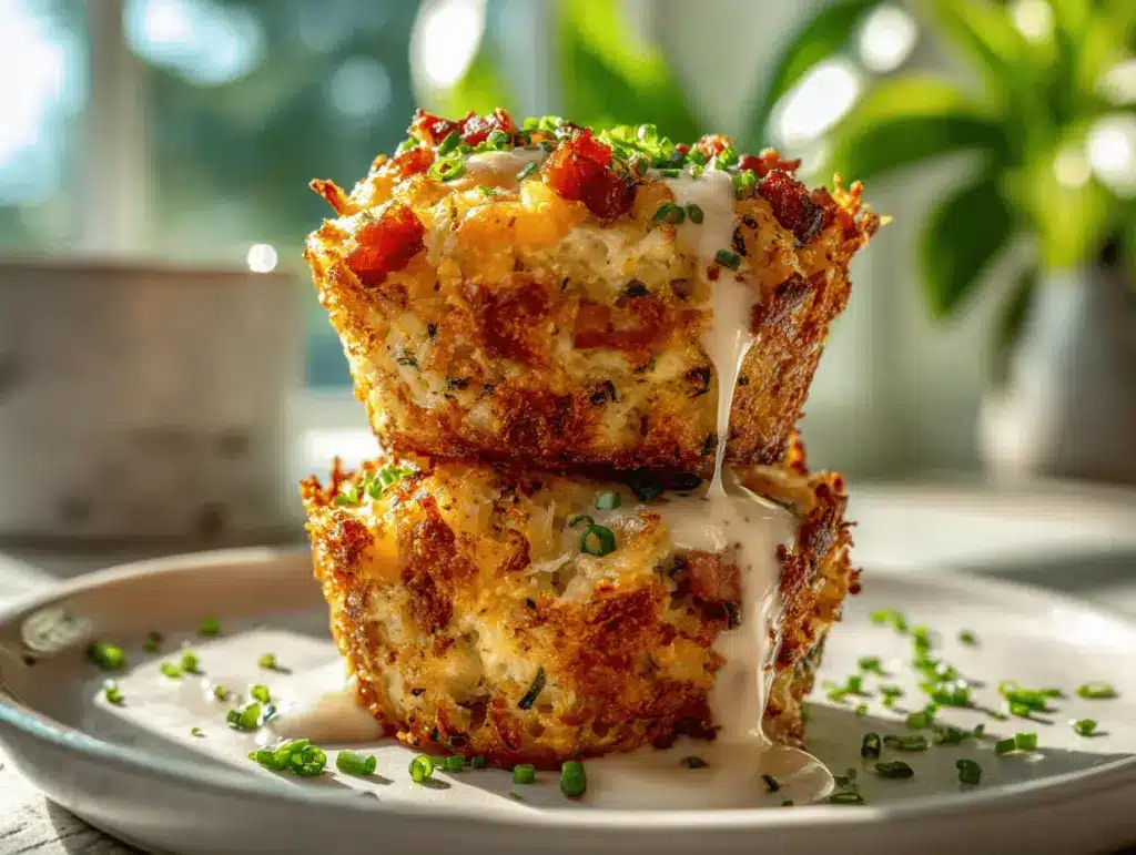 cheesy loaded hash brown muffins - featured image