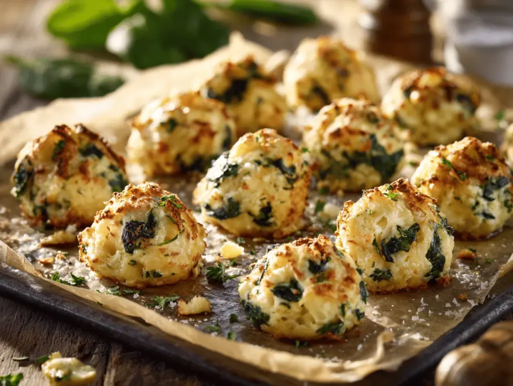 cheesy spinach and artichoke bites - featured image