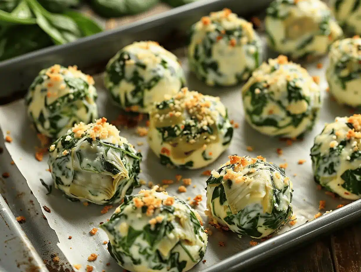 cheesy spinach and artichoke bites preparation steps