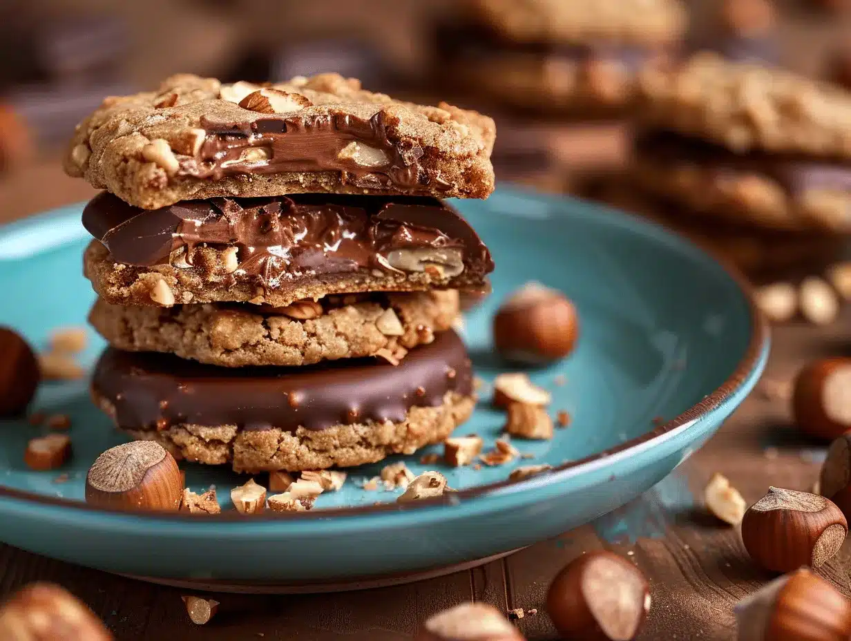 Chocolate Hazelnut Crunch Cookies preparation steps