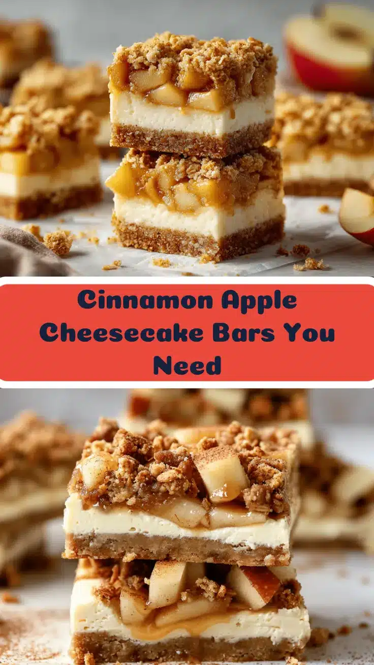 cinnamon apple crisp cheesecake bars recipe
