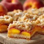 cinnamon streusel peach cobbler bars - featured image