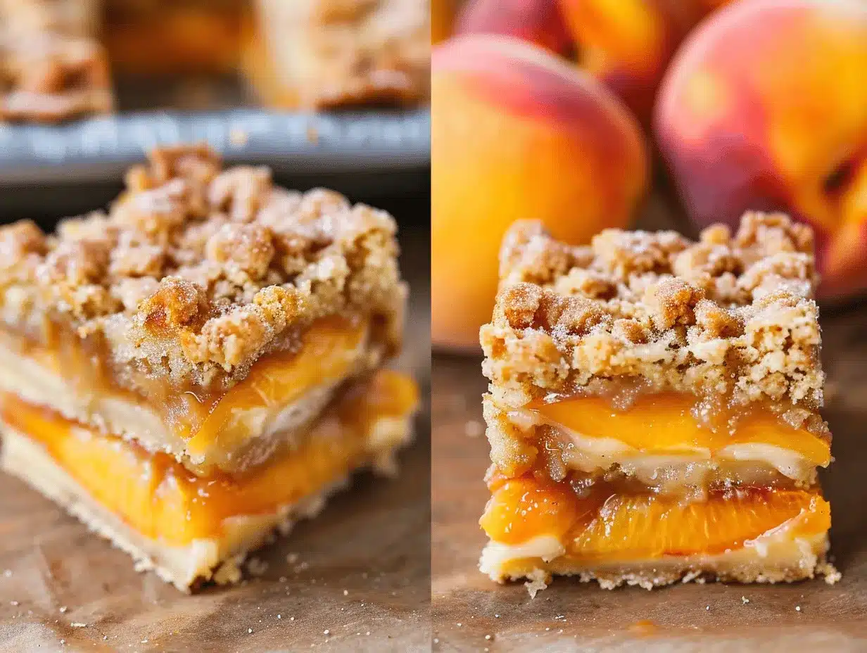 cinnamon streusel peach cobbler bars preparation steps