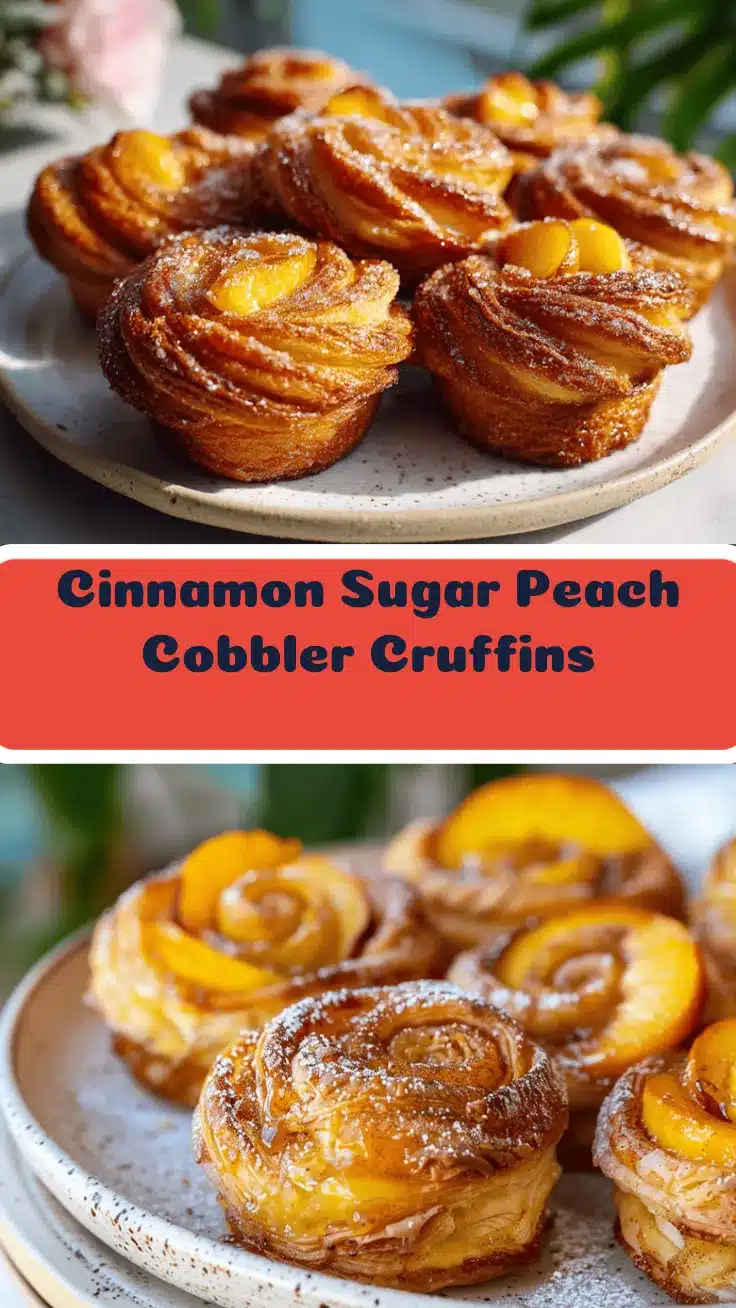 cinnamon sugar peach cobbler cruffins recipe
