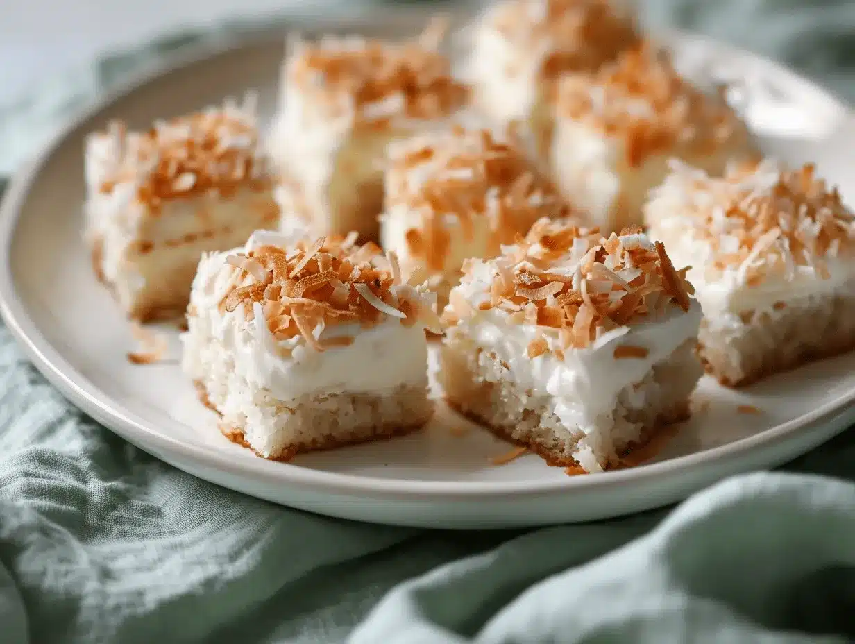Coconut Tres Leches Cake Bites preparation steps