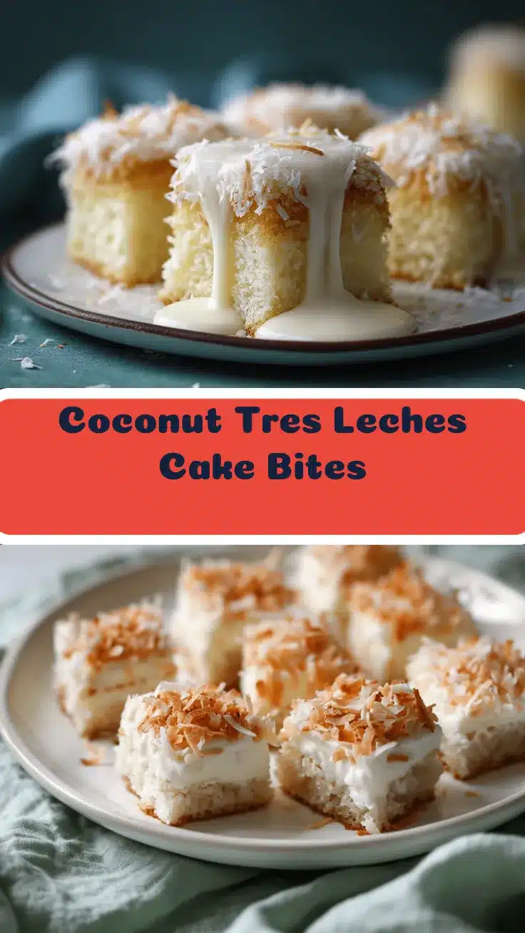 Coconut Tres Leches Cake Bites recipe