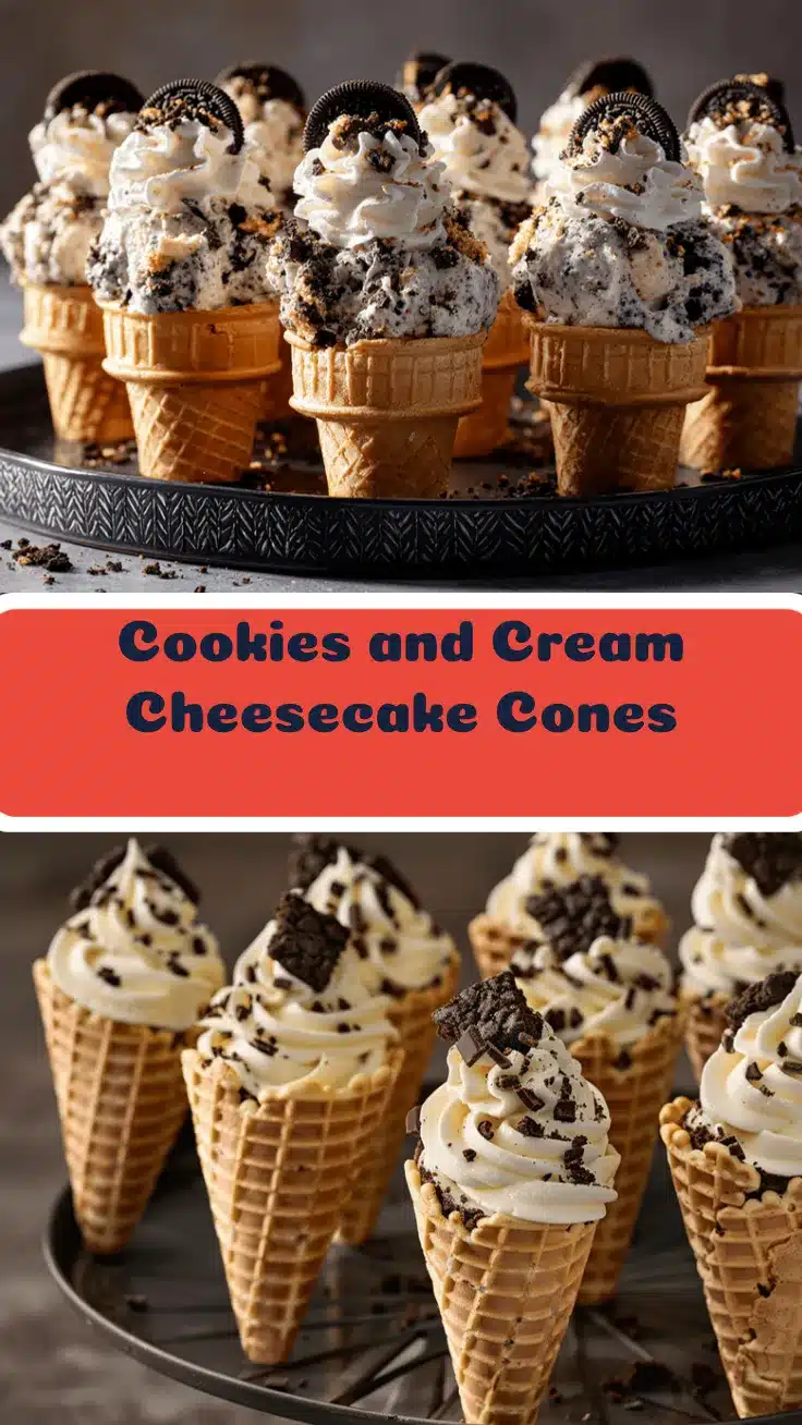 cookies and cream cheesecake cones recipe
