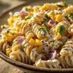 creamy southwest street corn pasta salad - featured image
