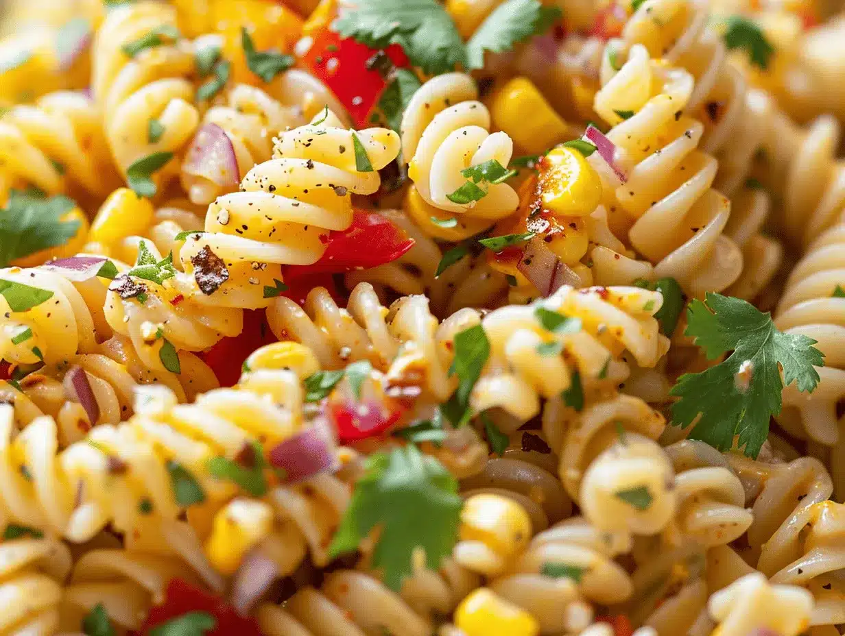 creamy southwest street corn pasta salad preparation steps