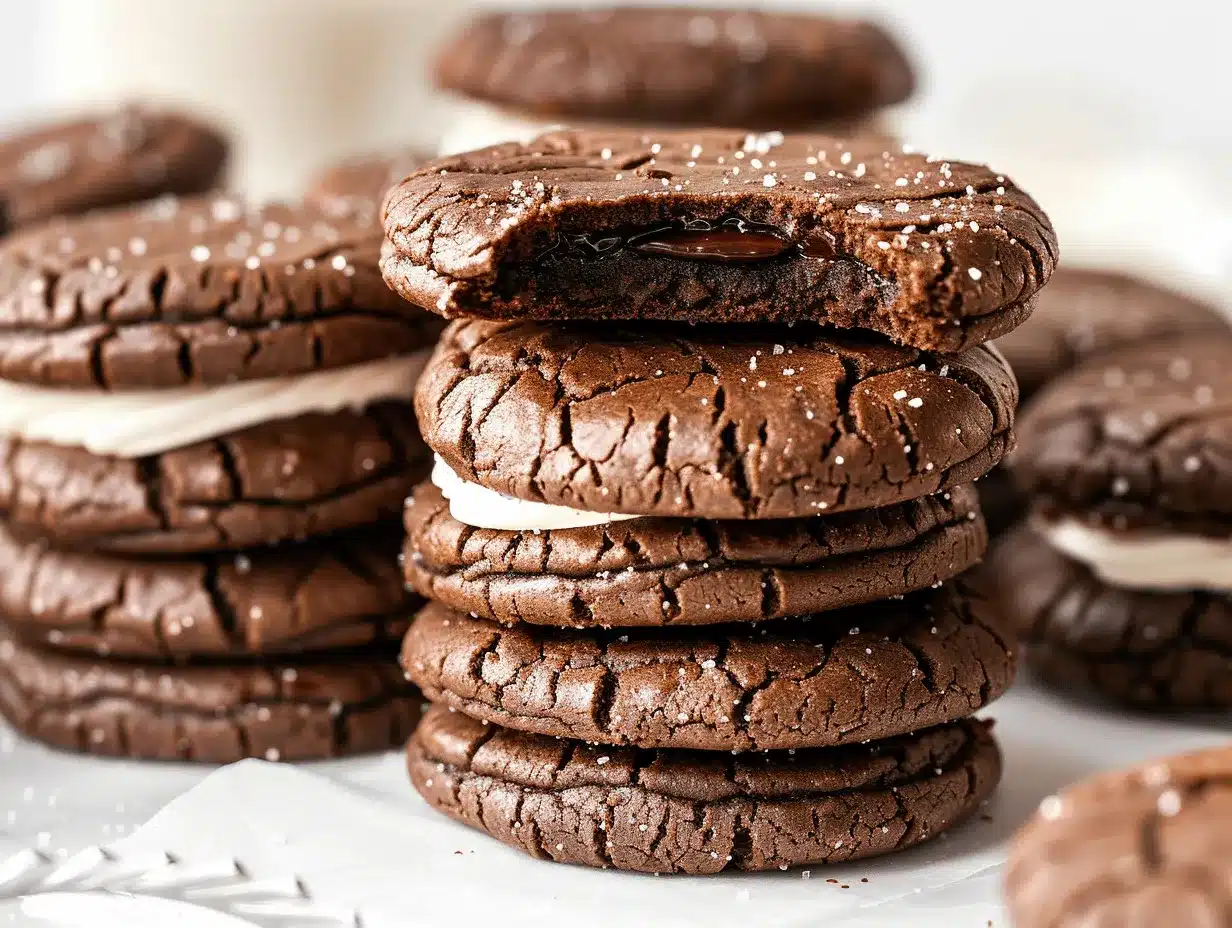 fudgy chocolate cookie sandwiches preparation steps