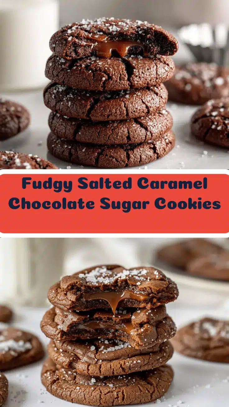 fudgy salted caramel chocolate sugar cookies recipe