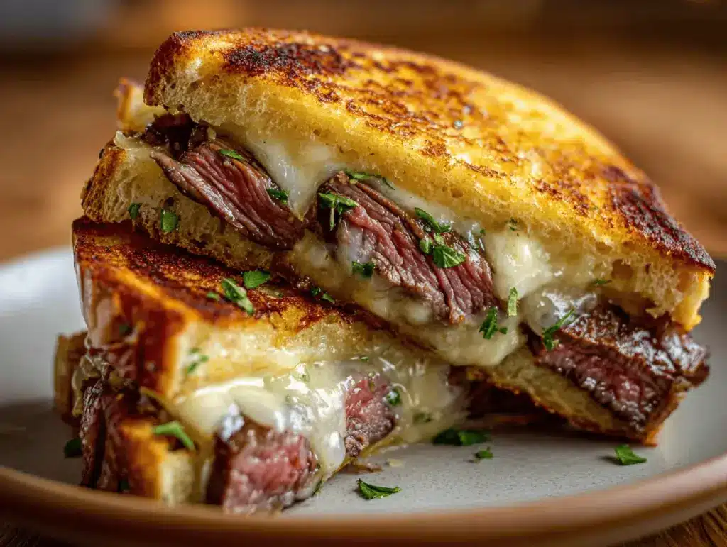 Garlic Butter Steak and Swiss Melt Sandwich - featured image