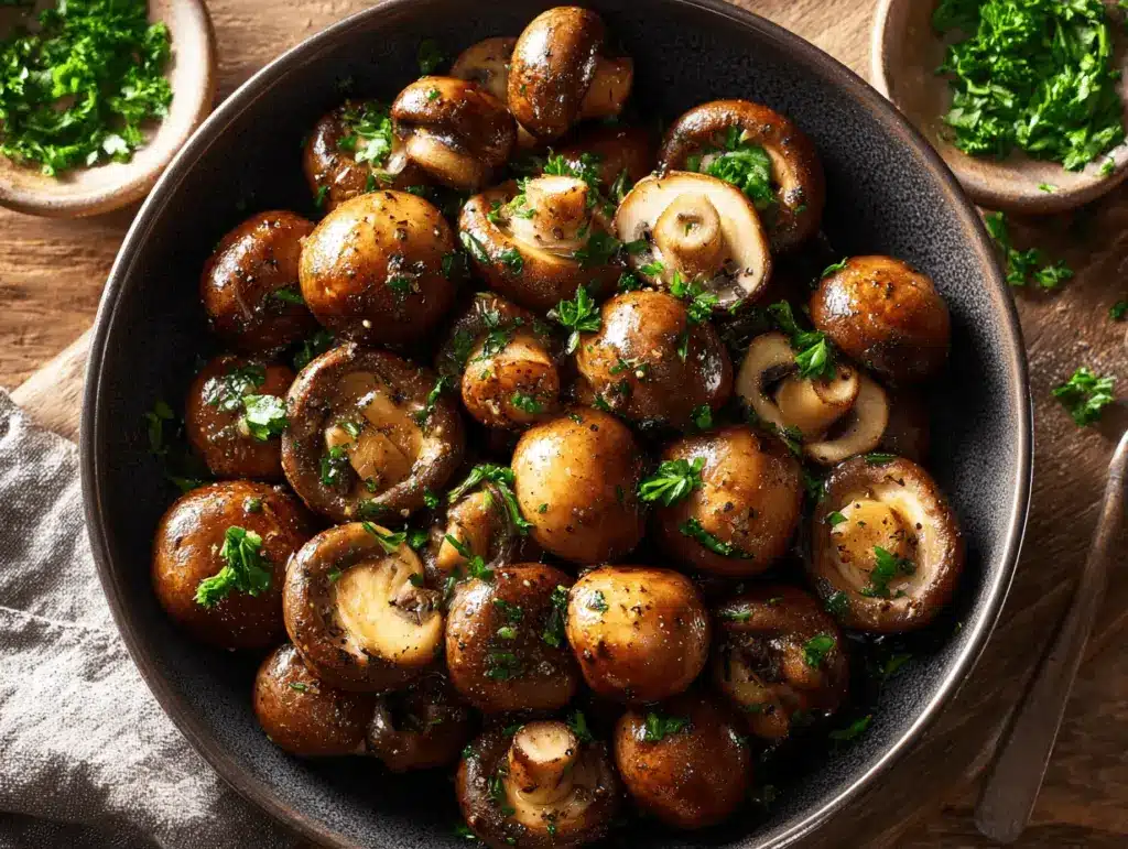 garlic butter steakhouse mushrooms - featured image
