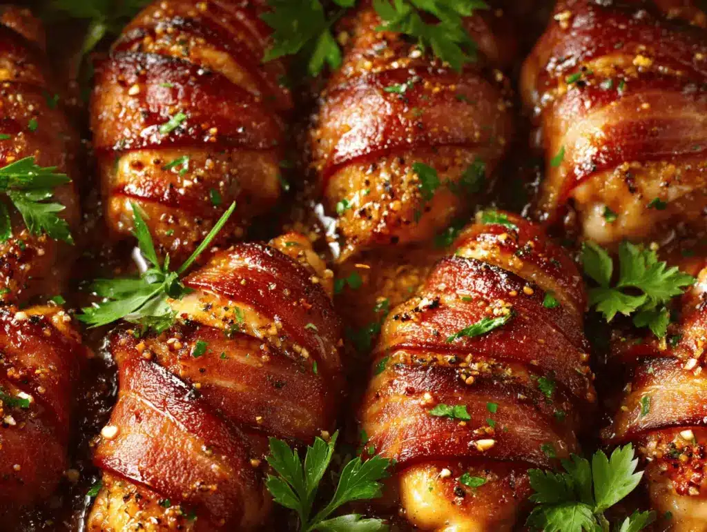 Honey Mustard Bacon Wrapped Chicken Bake - featured image