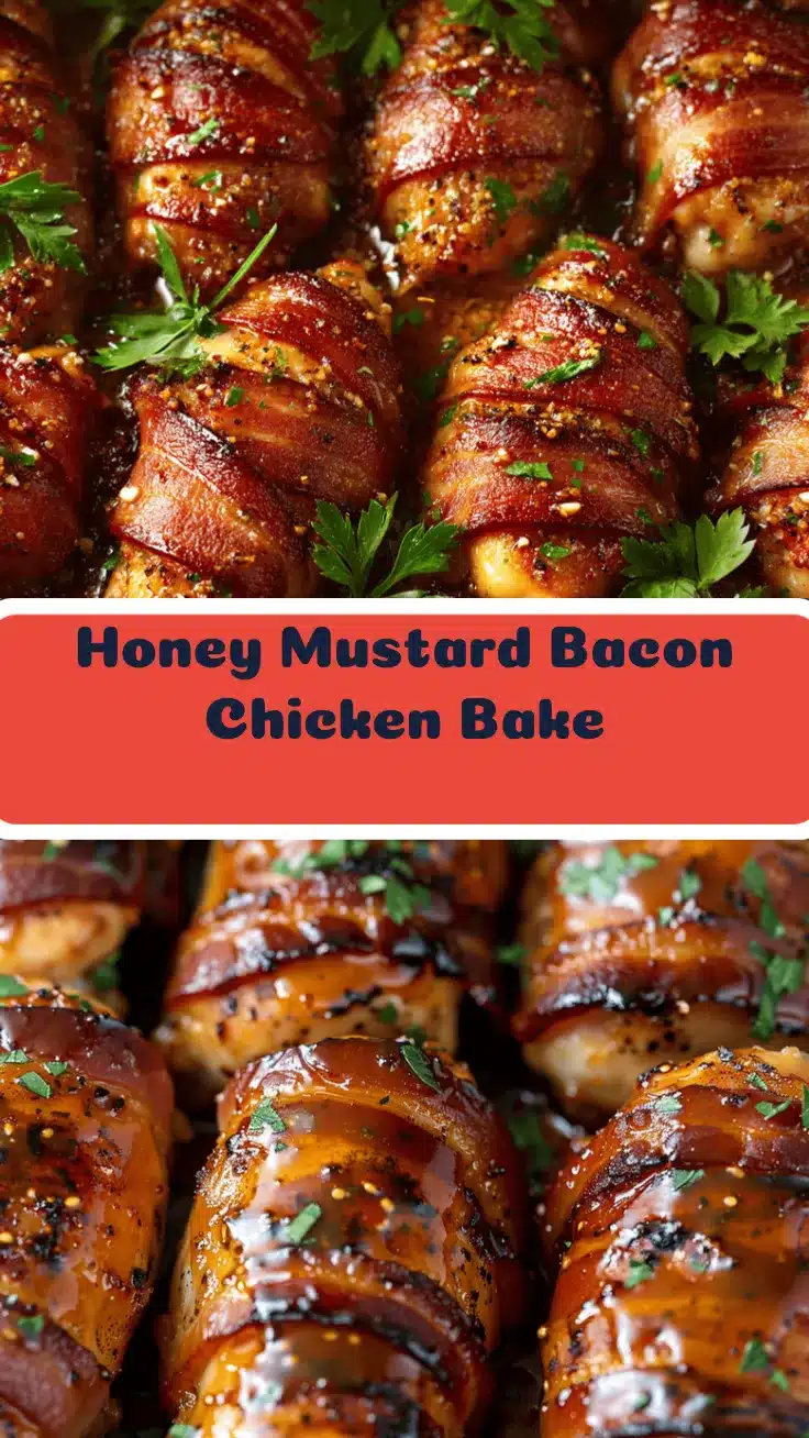 Honey Mustard Bacon Wrapped Chicken Bake recipe