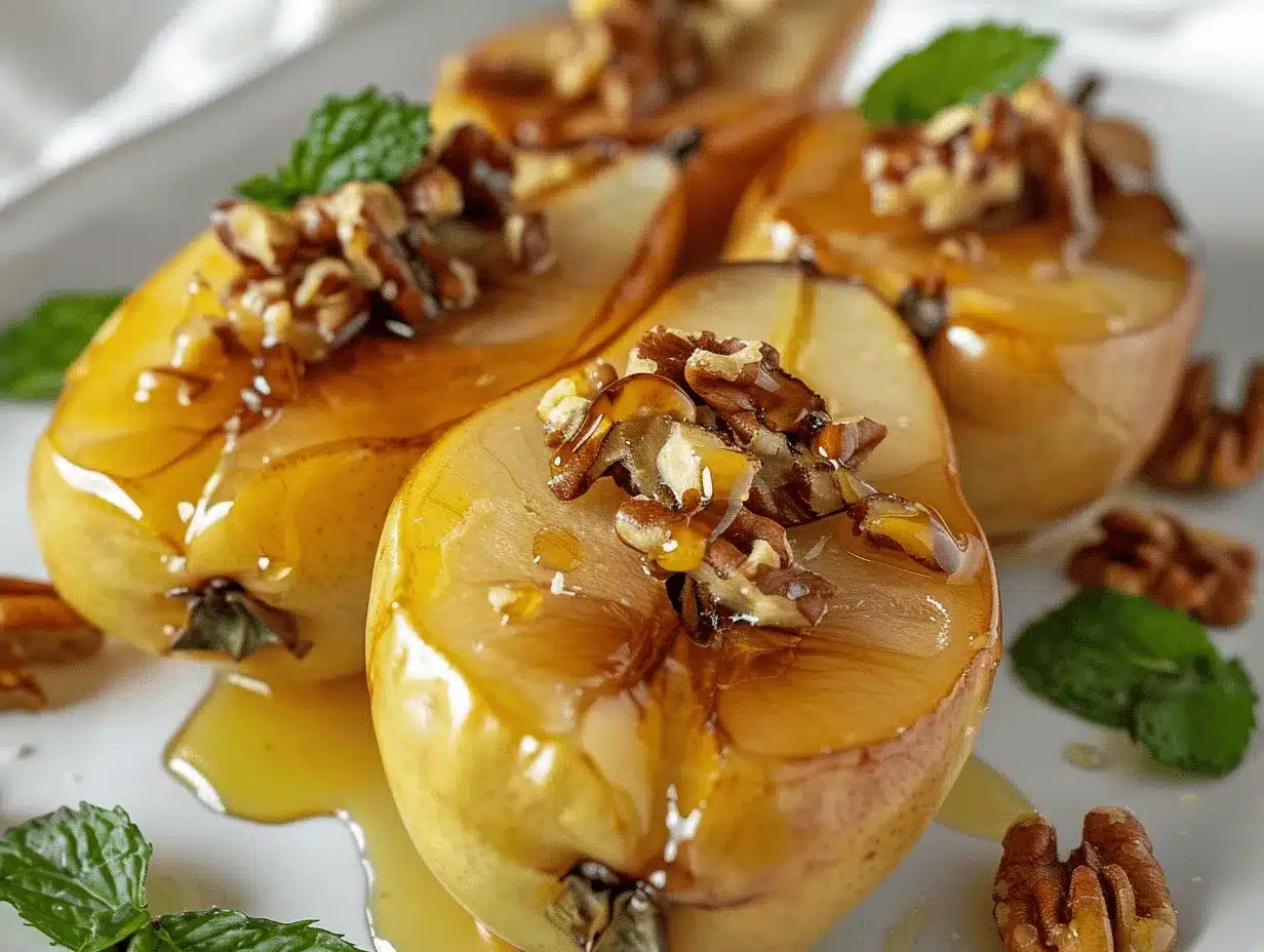 honey walnut cream cheese baked pears preparation steps