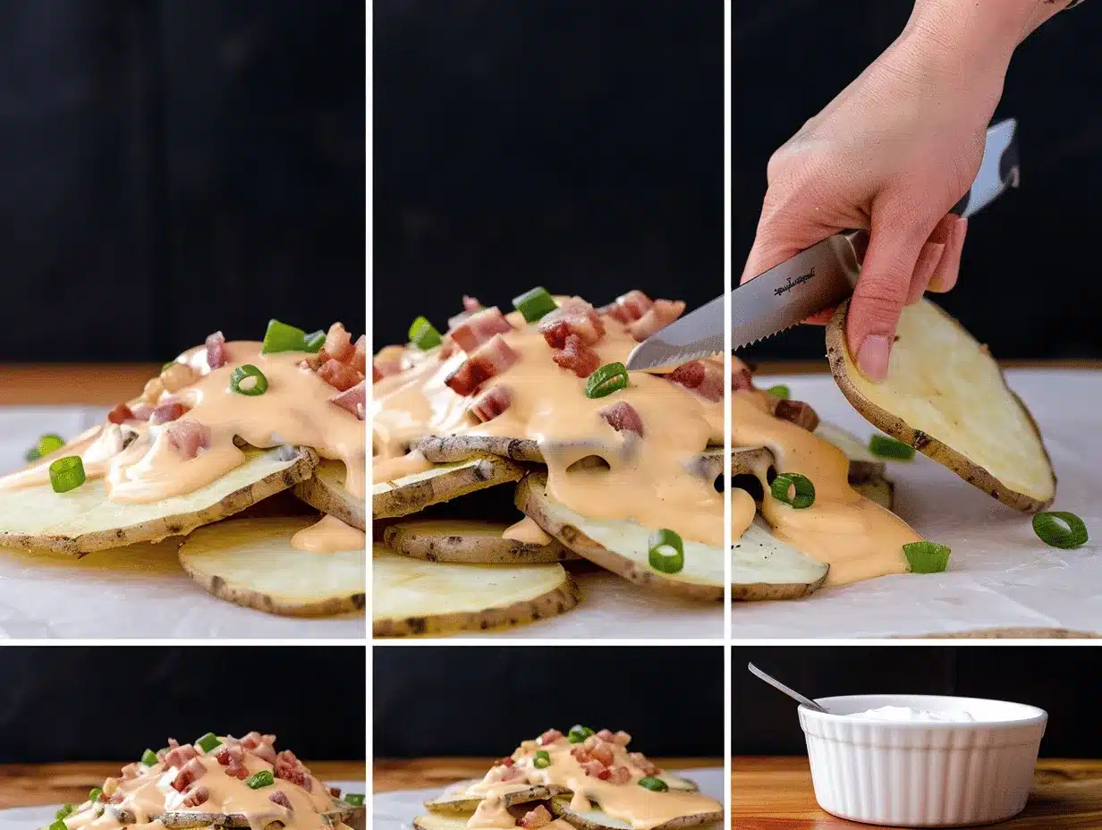 loaded baked potato slice nachos preparation steps