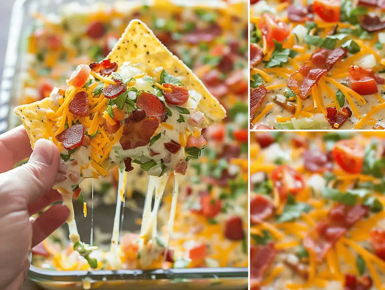 loaded ranch BLT dip preparation steps