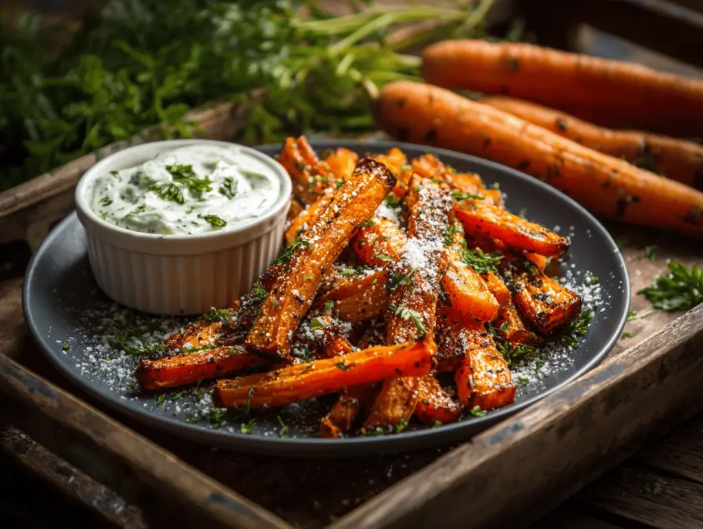 Parmesan garlic roasted carrot fries - featured image