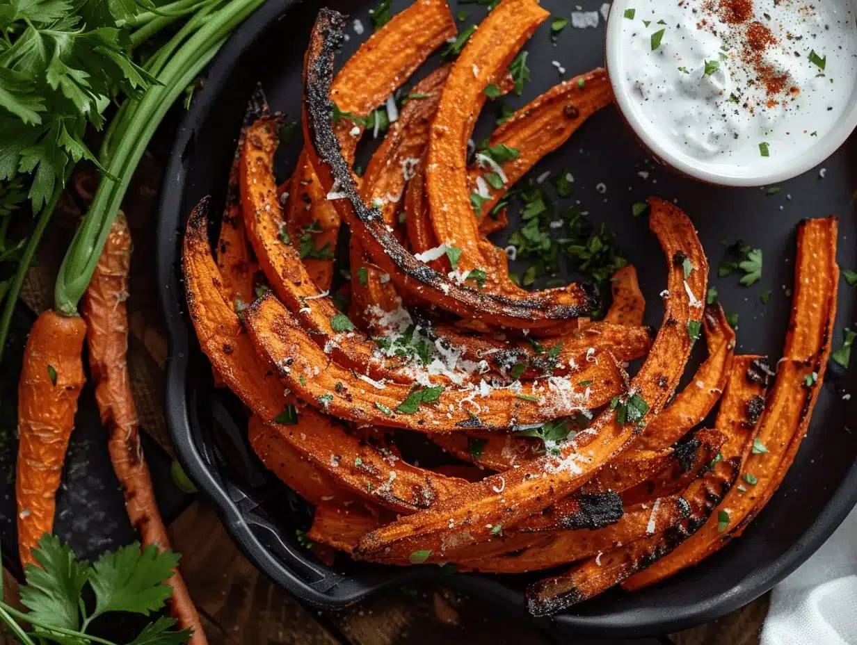 Parmesan garlic roasted carrot fries preparation steps