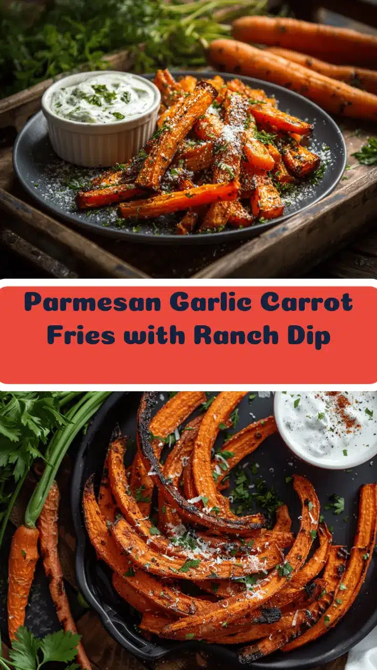 Parmesan garlic roasted carrot fries recipe