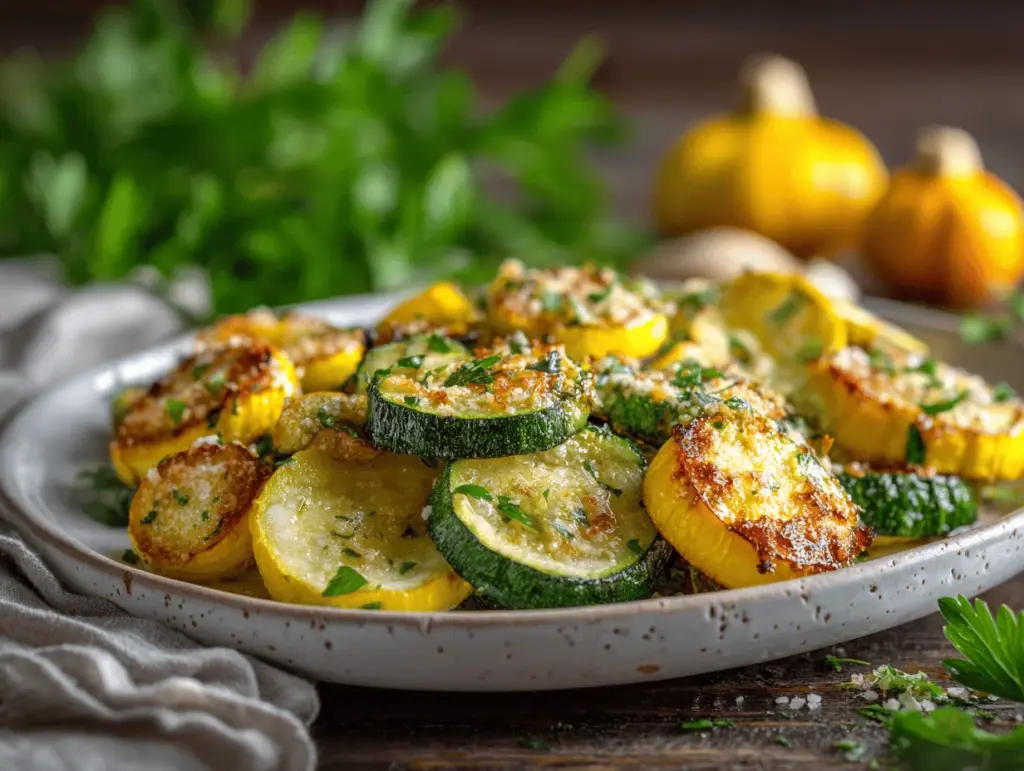 Parmesan Garlic Roasted Zucchini and Squash - featured image