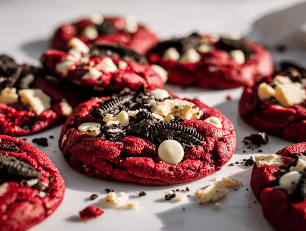 Red Velvet Oreo Monster Cookies - featured image