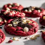 Red Velvet Oreo Monster Cookies - featured image