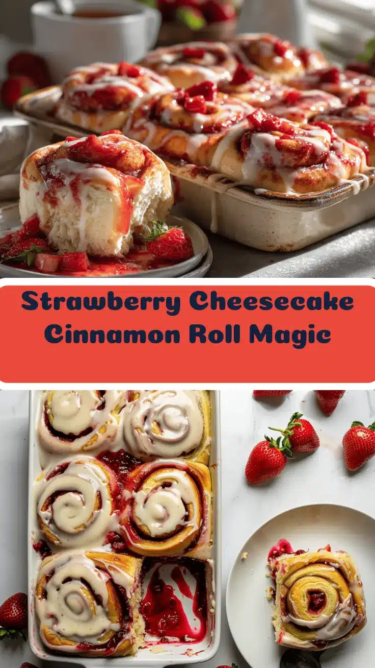 strawberry cheesecake stuffed cinnamon rolls recipe