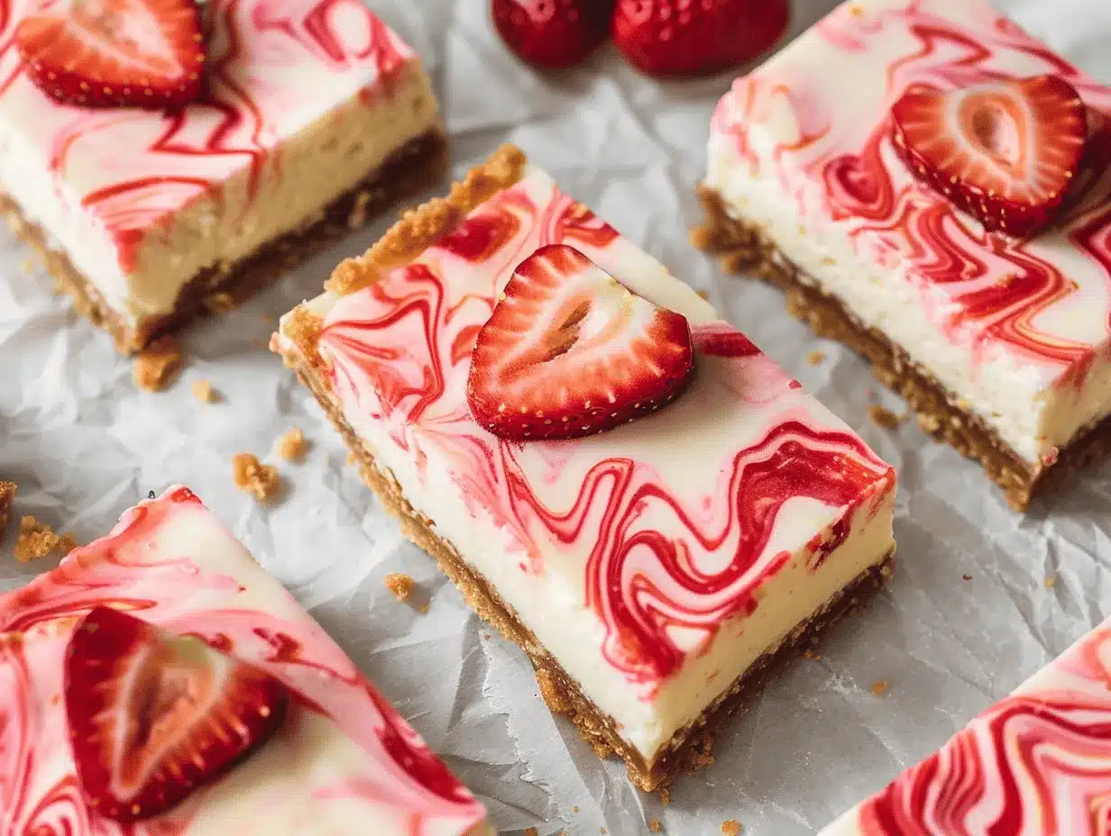 strawberry lemonade swirl cheesecake bars preparation steps