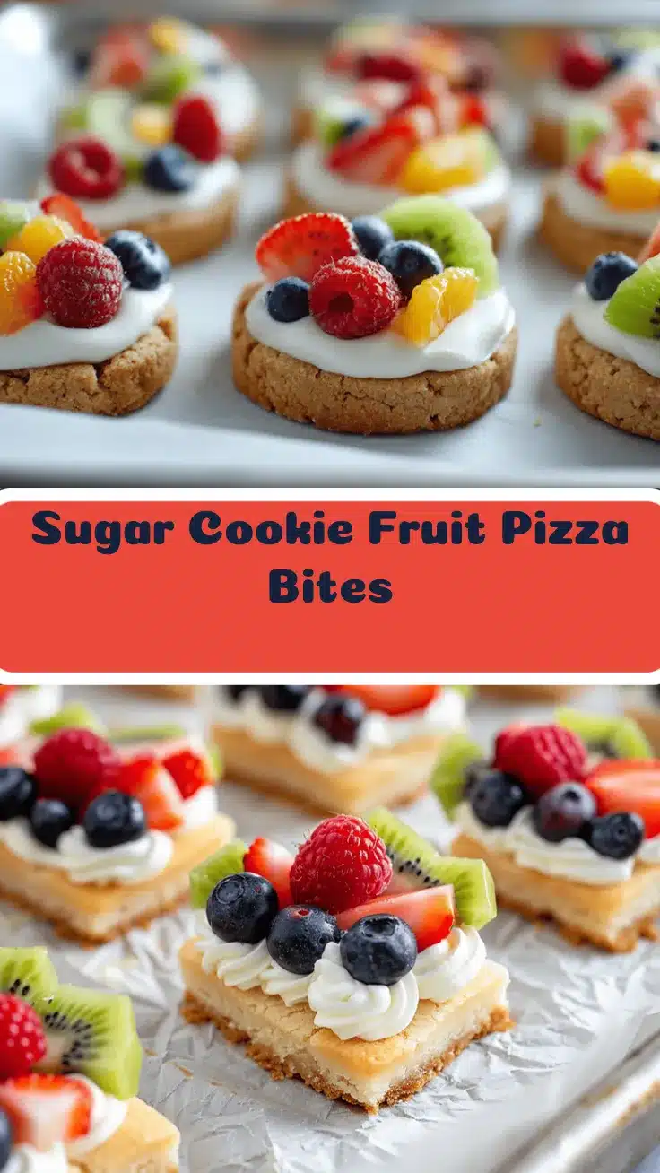 sugar cookie fruit pizza bites recipe