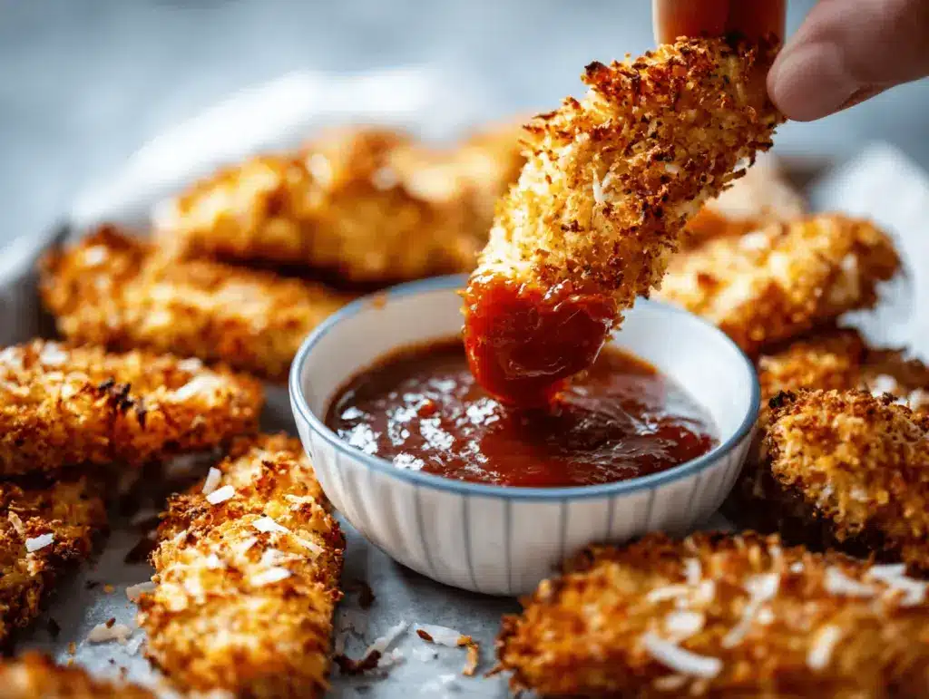 air fryer coconut chicken tenders - featured image