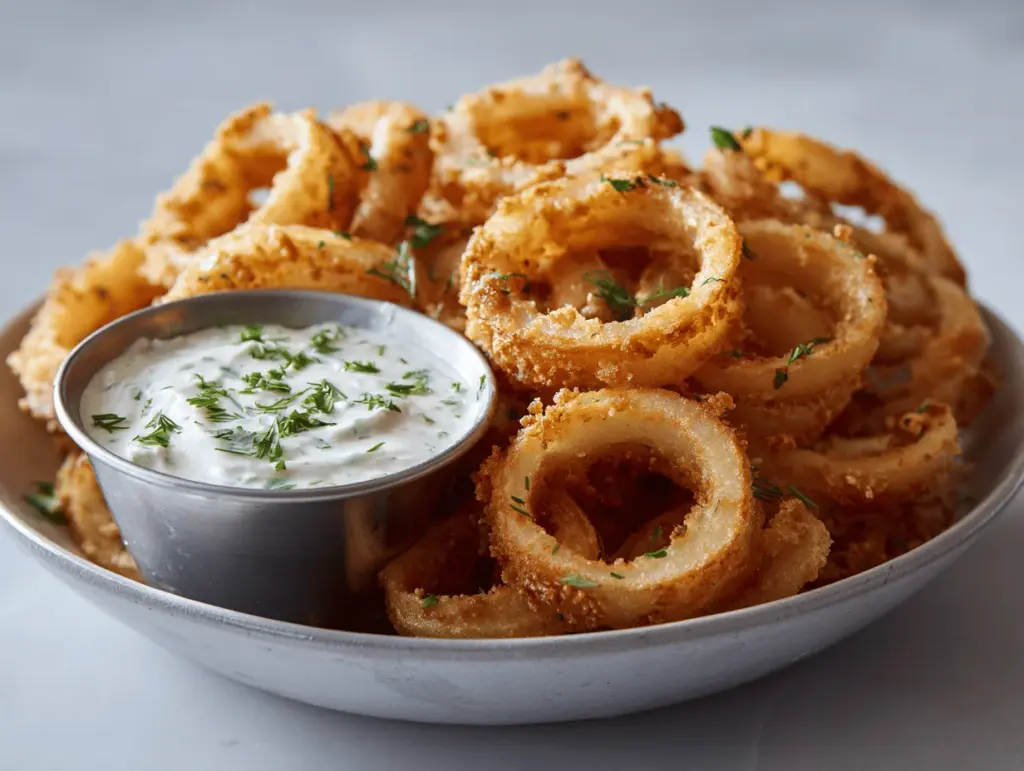 air fryer ranch onion ring chips - featured image