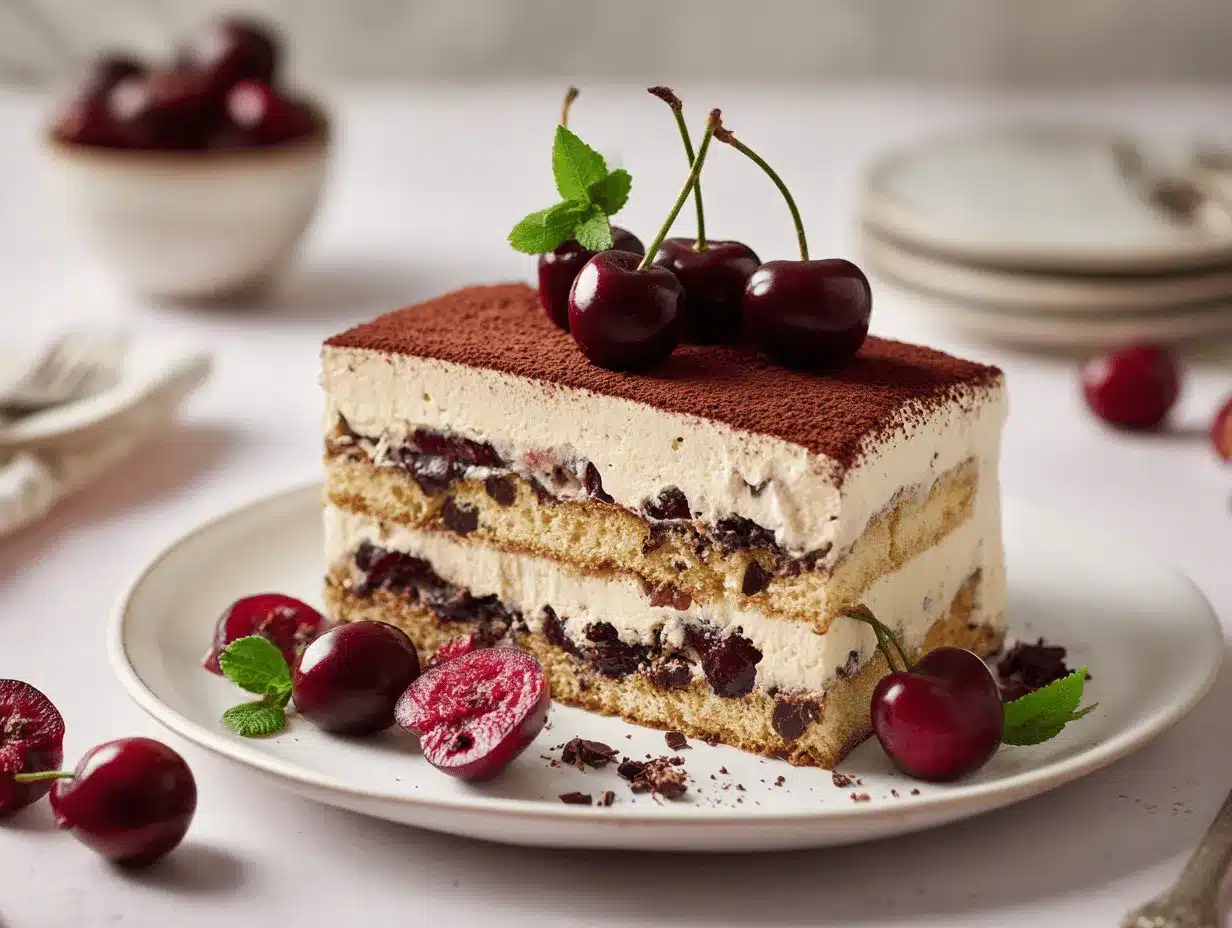 Black Forest Tiramisu Cake preparation steps