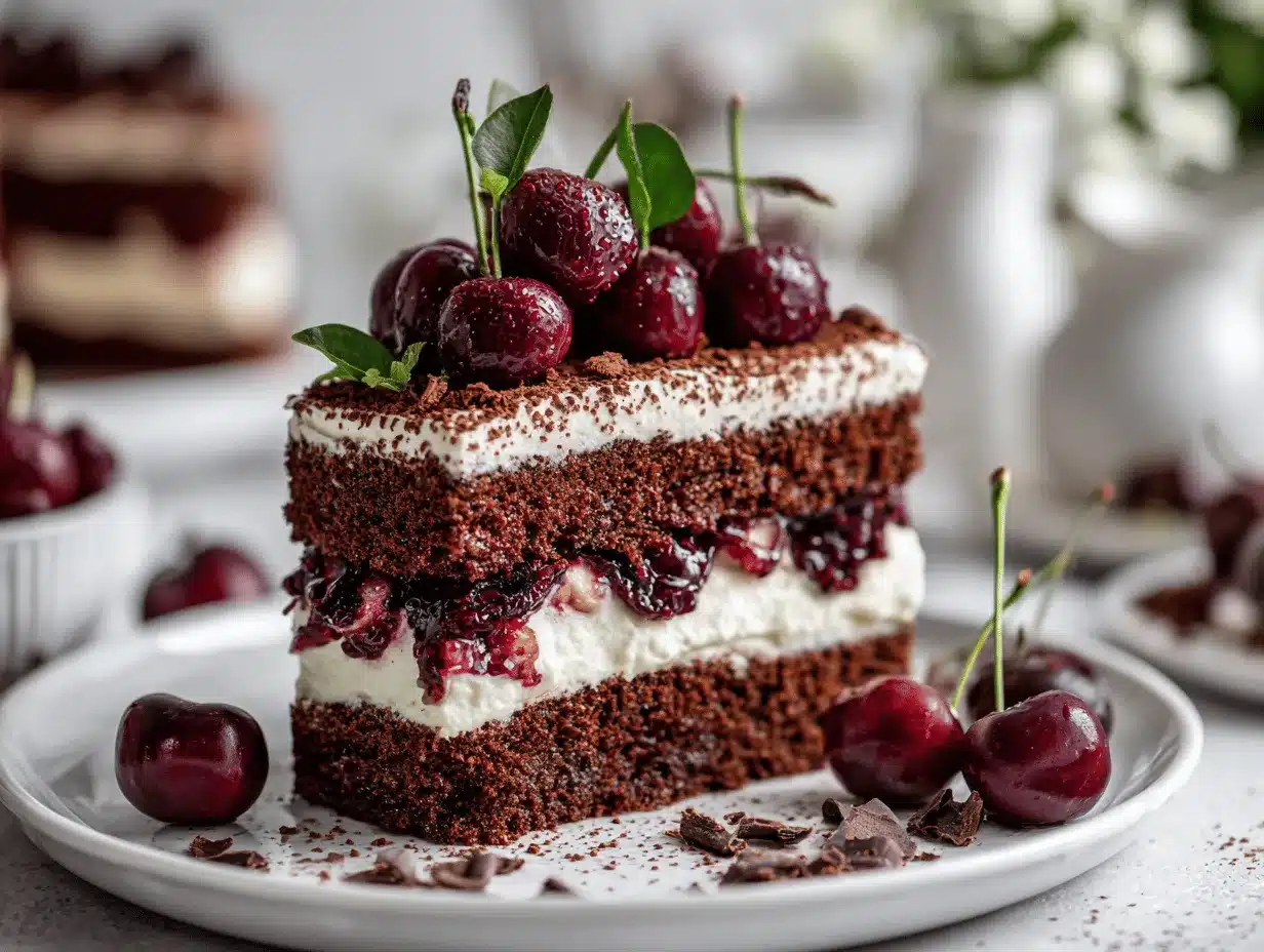 Black Forest Tiramisu Cake preparation steps