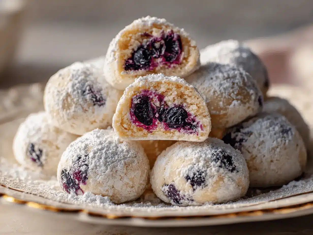 Blueberry Almond Snowball Cookies preparation steps