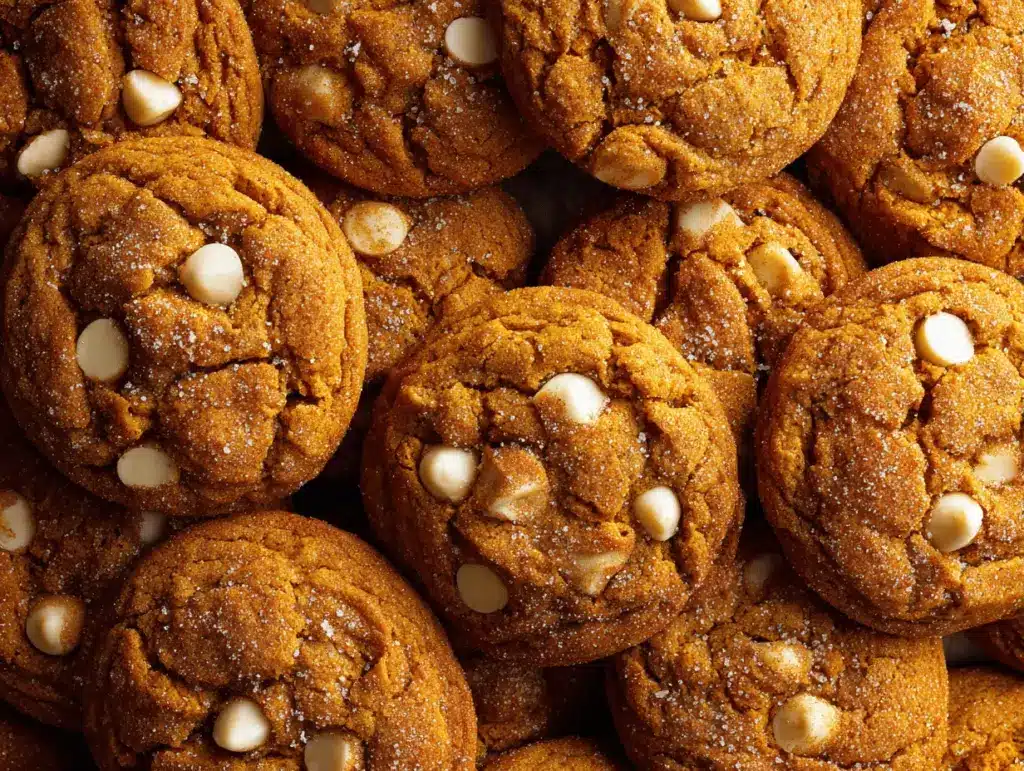 Brown Butter White Chocolate Pumpkin Snickerdoodle Cookies - featured image