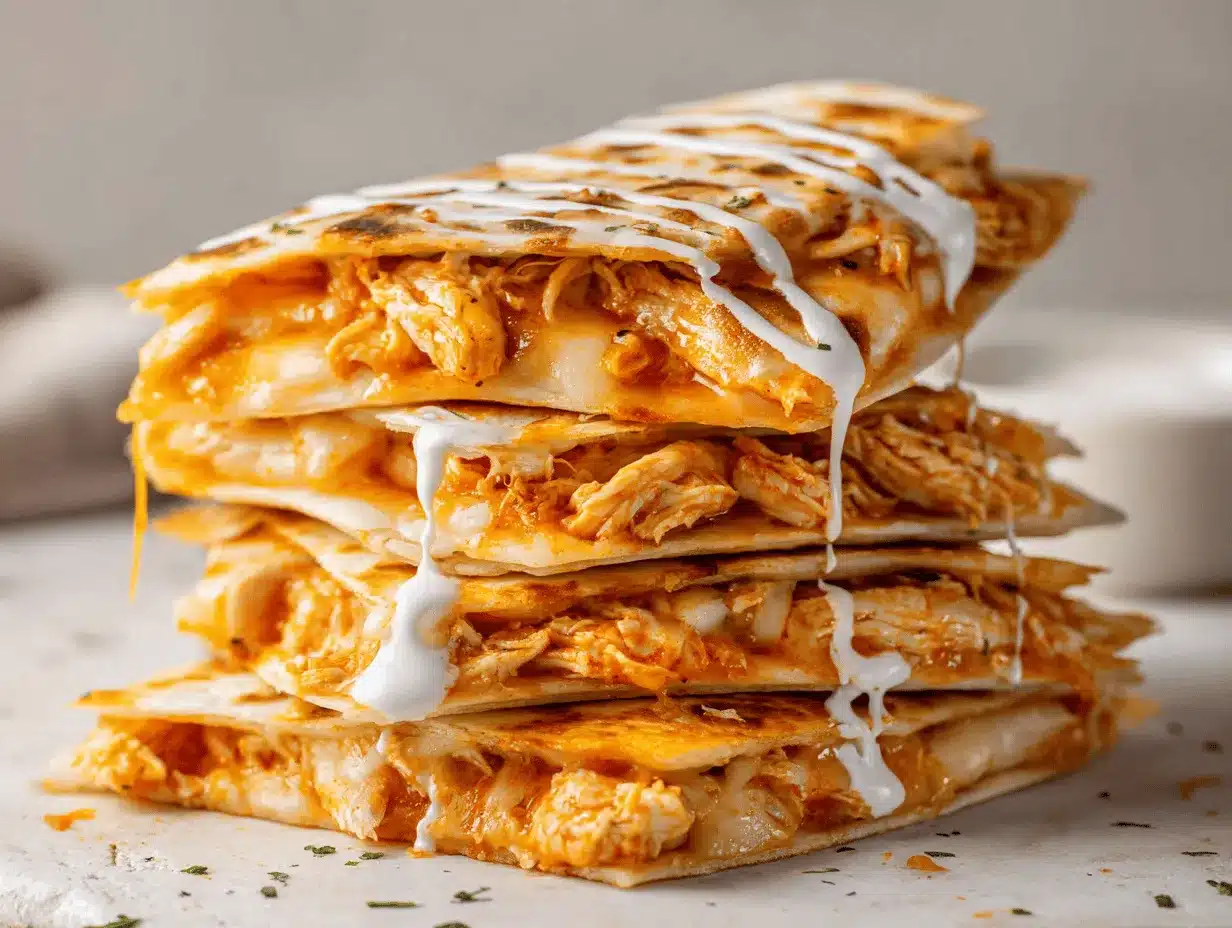 Buffalo chicken quesadillas preparation steps