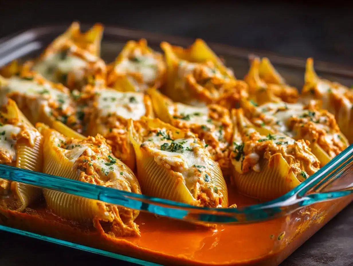 Buffalo chicken stuffed shells preparation steps