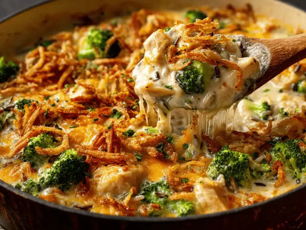 cheesy chicken and wild rice casserole - featured image