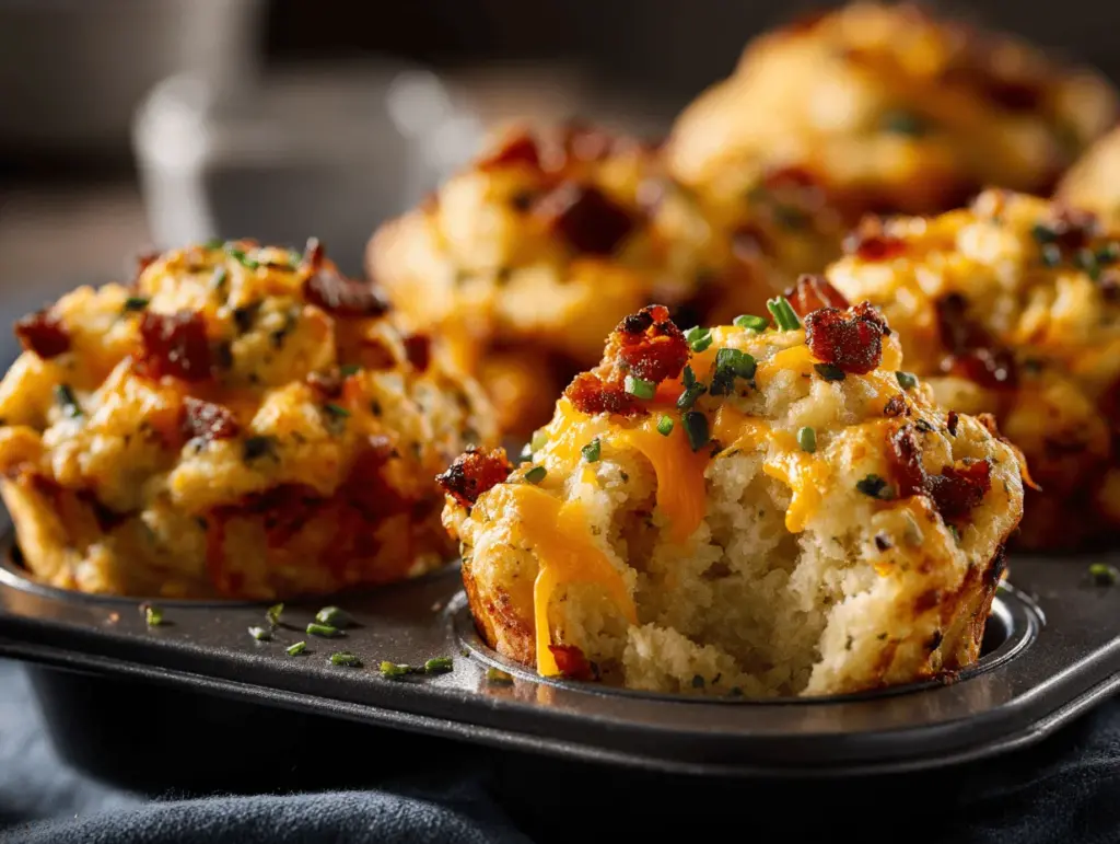 cheesy loaded baked potato muffins - featured image